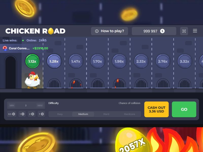 Faça as suas apostas ou jogue gratuitamente na slot Chicken Road