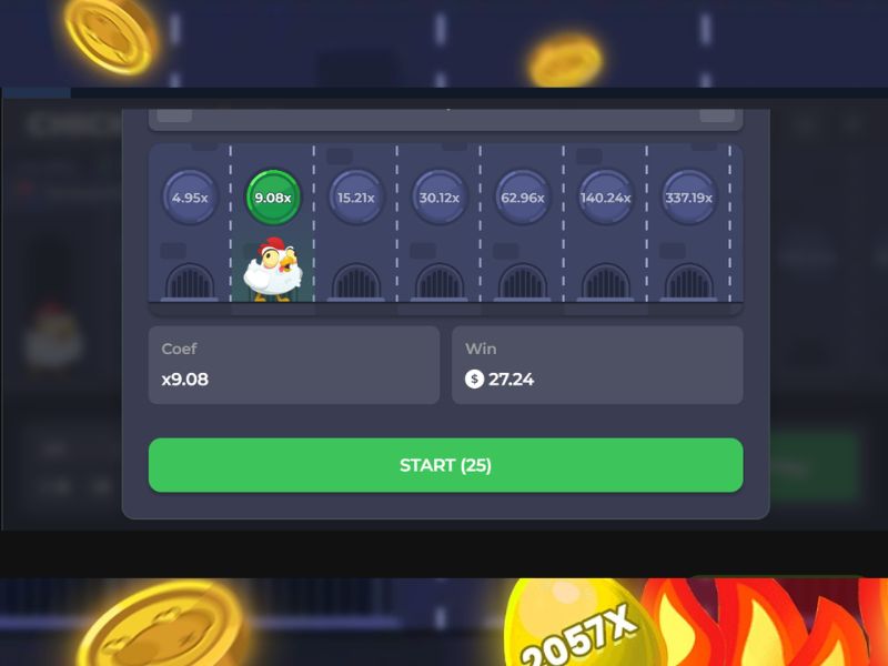 Funcionalidades do jogo Chicken Road online