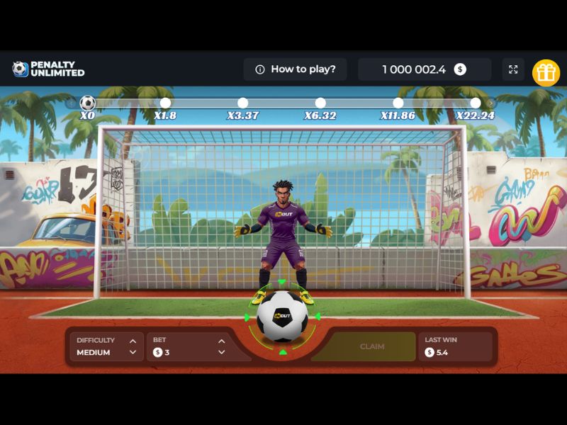 Faça as suas apostas ou jogue gratuitamente na slot Penalty